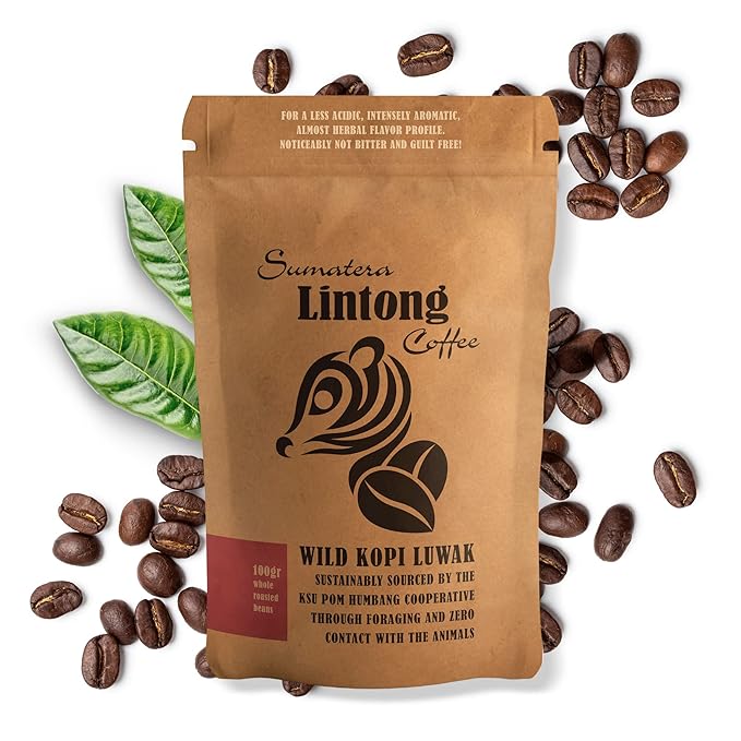 Wild Kopi Luwak the World’s Most Exclusive Coffee Sustainably Sourced From Sumatra Indonesia (100gr / 3.5oz)