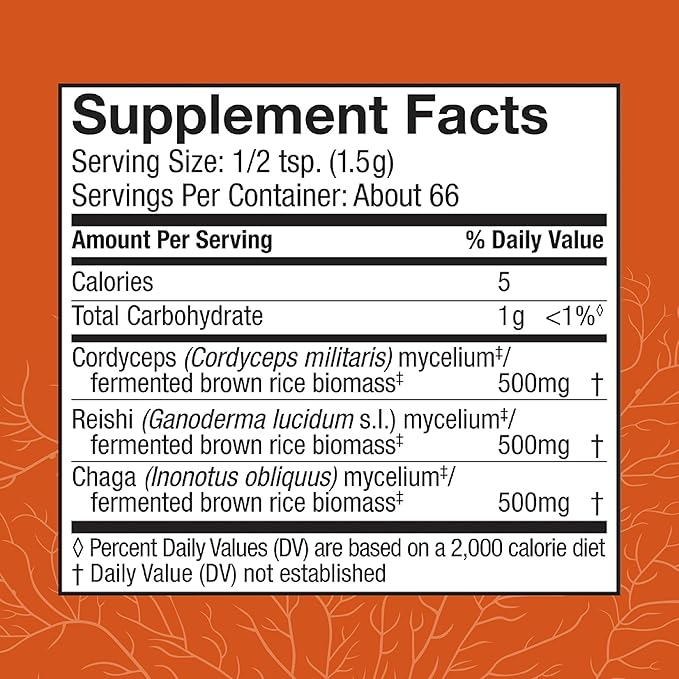 Host Defense Breathe* Powder - Immune &amp Respiratory Support Mushroom Supplement - Herbal Lung Health Support Supplement with Chaga Reishi &amp Cordyceps - 3.5 oz (66 Servings)*