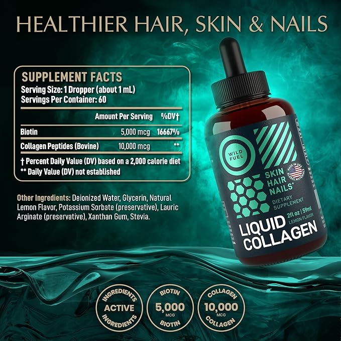 WILD FUEL Liquid Collagen and B12 High-Potency Wellness Bundle