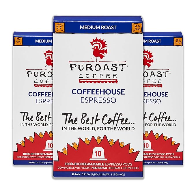 Puroast Low Acid Coffee | High Antioxidant | Classic | Espresso Capsule | 30 Count | Nespresso Compatible | Pack of 1