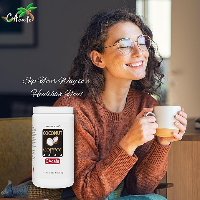 CAcafe Coconut Coffee Coconut Infused Colombian Coffee Creamy Drink Mix Make Iced or Hot Packed with Antioxidants Natural Energy and Stress Relief | 6 Pack