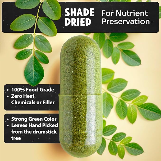 Maju Superfoods Organic Moringa Capsules Oleifera Leaf Extra-Fine Quality Moringa Leaves Dried Drumstick Tree Leaves Organic Moringa Powder Extract Supplement Capsules from Plant (90 ct)