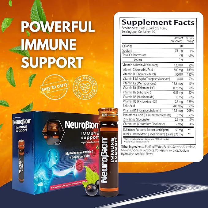Neurobion Immune Support with Echinacea &amp Zinc 10 vials x 10 ml