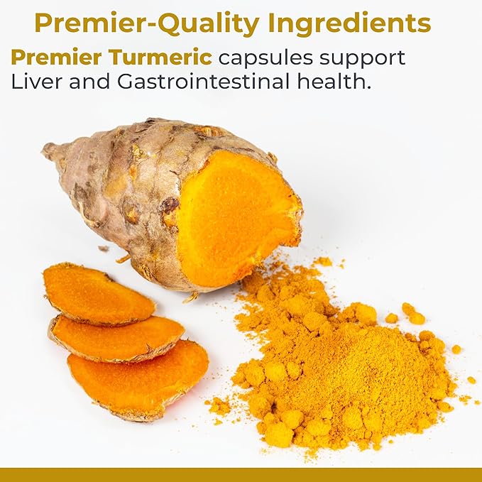 Premier Research Labs Premier Turmeric Capsules - Turmeric Curcumin Supplement Liver Support 500 mg of Curcuma Per Capsule - 60 Vegetarian Capsules
