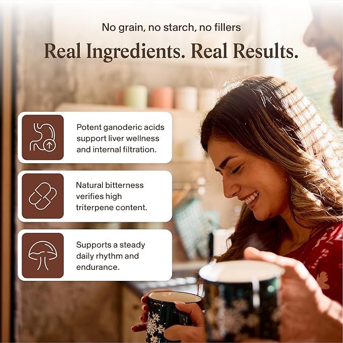 Real Mushrooms Reishi Mushroom Powder - Handpicked Organic Mushroom Extracts - Red Reishi for Tranquil Daily Wellness with Verified Beta Glucans Vegan Non-GMO No Grain Fillers 45 Servings