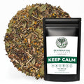 Elephantal Wellness Keep Calm Herbal Tea | Stress Relief &amp Mood Support with Ashwagandha Lemon Balm Chamomile Valerian &amp St. John’s Wort | Handmade Caffeine-Free Loose Leaf Blend | 2oz 20