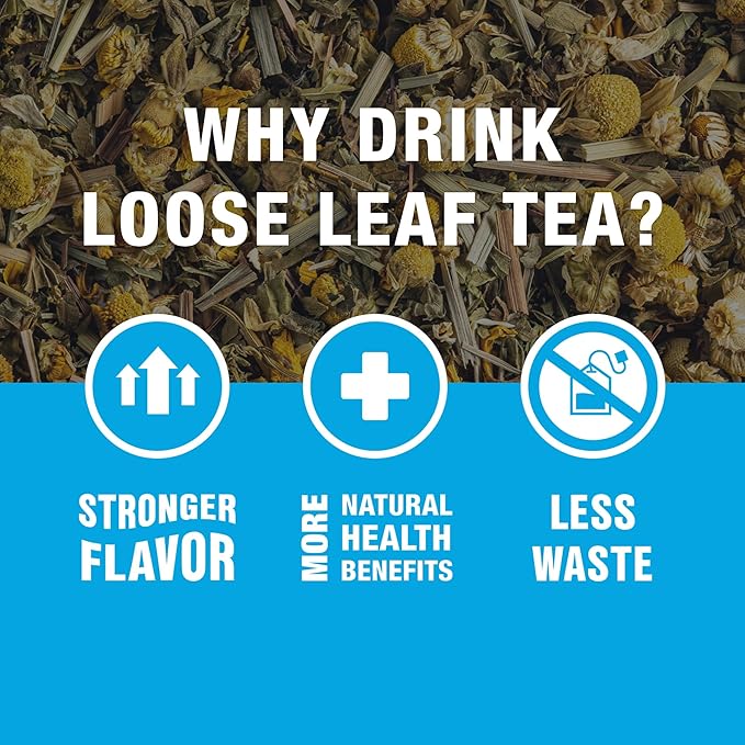 Tiesta Tea - Chamomile Mint Loose Leaf Chamomile Mint Herbal Tea Premium Caffeine-Free Blend Makes Hot or Iced &amp Up to 200 Cups 8oz Resealable Bulk Pouch