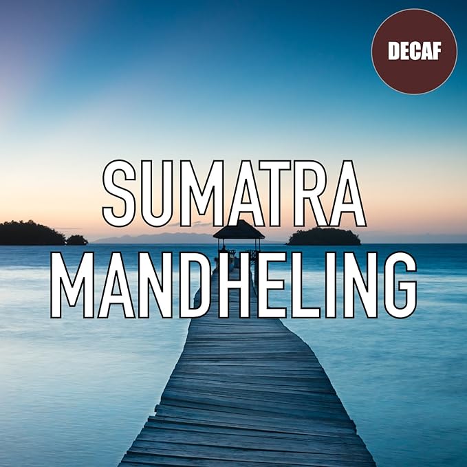 Sumatra Mandheling Decaf Coffee Beans Whole Bean Medium Roast Swiss Water Processed Rainforest Certified Fresh Roasted 16-ounce