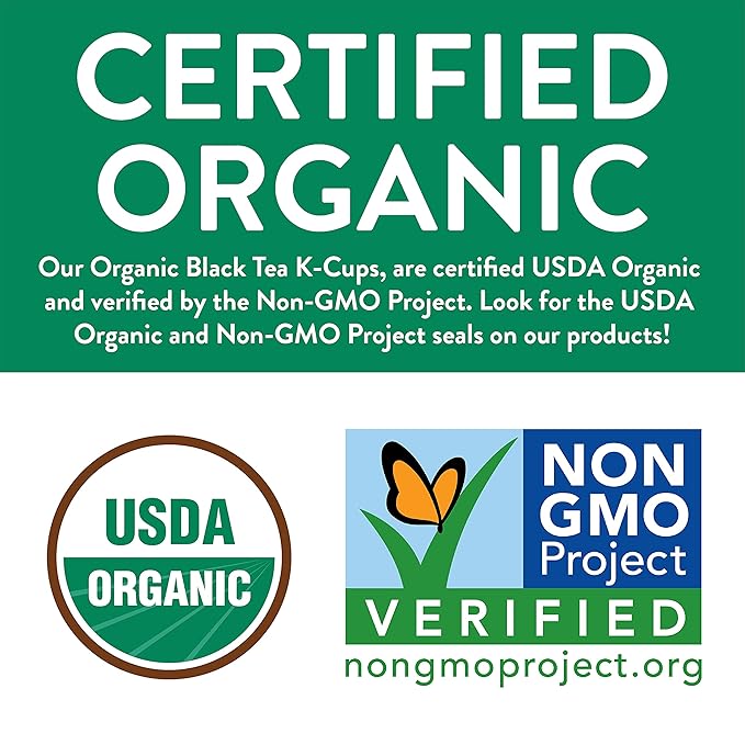 FGO Organic Black Tea K-Cup Pods for Keurig 24 Count (Pack of 1) Premium Black Tea is USDA Organic Non-GMO &amp Recyclable with Naturally Occurring Caffeine