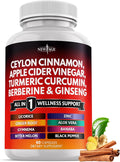 Ceylon Cinnamon Turmeric Apple Cider Vinegar Ginseng Aloe Vera Berberine Plus Banaba Ginger Root - 60 Count