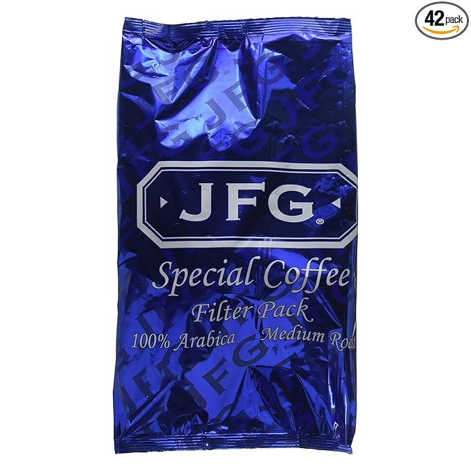 JFG Pre-Measured Filter Pack Coffee Each Pouch Makes 1 Pot of Coffee 1.5oz Pouch (Pack of 42)