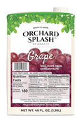 Orchard Splash 46oz Ready to Drink Juice (12 Aseptic Cartons per Case) (Grape 100%)
