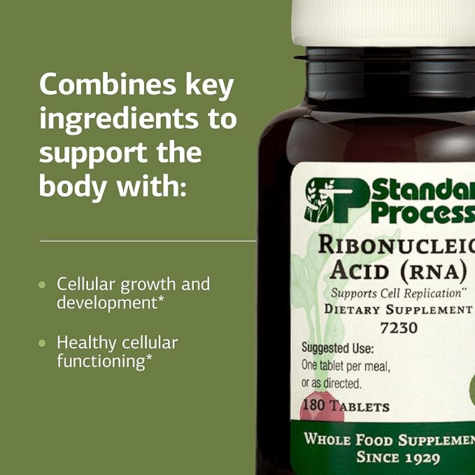 Standard Process Ribonucleic Acid RNA Dietary Supplement - Vegan Gluten-Free Non-Soy &amp Non-Grain - Cell Development Support - 180 Tablets