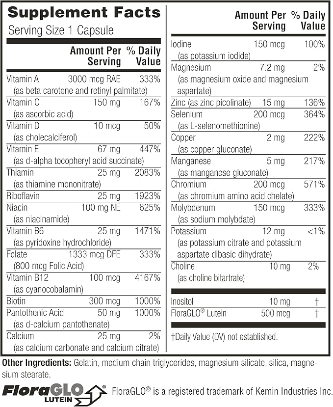 Twinlab Daily One Caps Without Iron - Nutritional Supplement with Zinc B Vitamins Magnesium and More - 180 Capsules