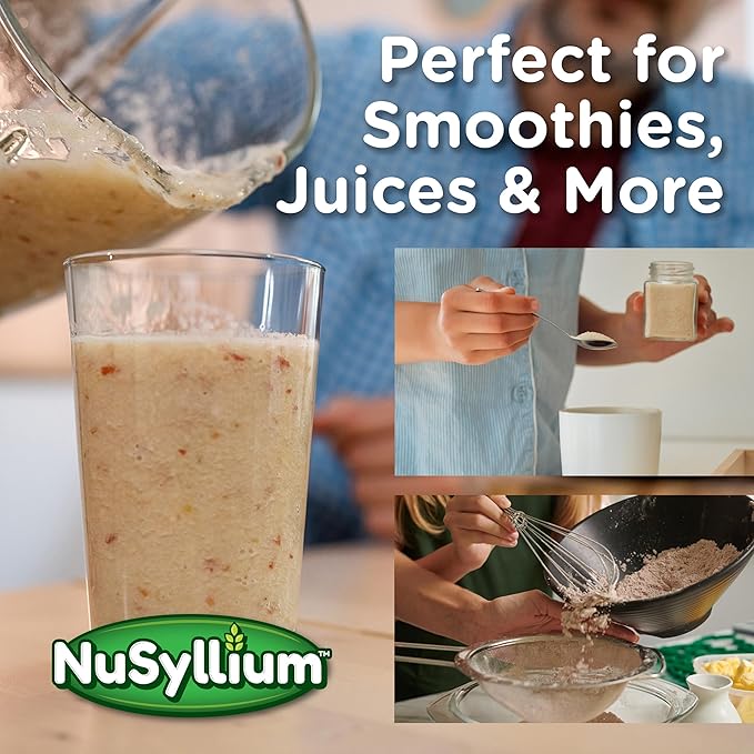 NuSyllium Psyllium Husk Powder USDA Organic 21 Oz Dietary Fiber Supplement with Brown Sugar Helps Promote Digestive Health* Unflavored 85 Servings