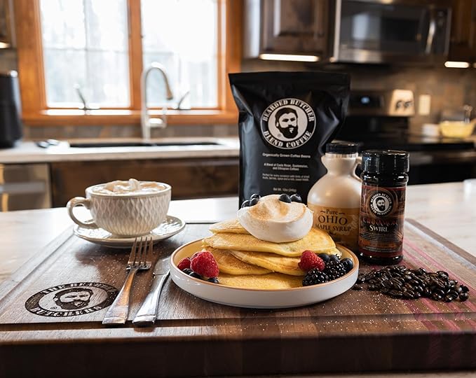 Bearded Butchers Dark Roast Ground Coffee 3-Pack (12oz Each) – Dark Roast Blend of Costa Rican Guatemalan &amp Ethiopian Beans – Smooth Rich Flavor with Hints of Dried Fruit &amp Spice