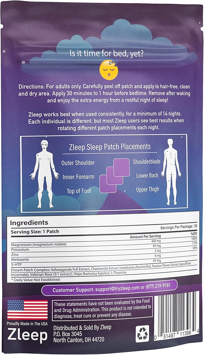 Zleep - Sleep Patches w/Dream Complex and Melatonin