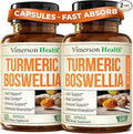 Boswellia Serrata Turmeric Supplement for Joint Support &amp Inflammation Balance – Turmeric Boswellia Supplement with Ginger &amp Black Pepper Extract for Enhanced Absorption – Non-GMO - 2pack