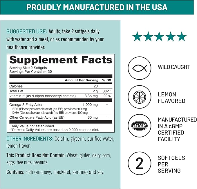 NatureWise [1] Hydrolyzed Liquid Collagen + Biotin + Vitamins - 30 Tubes[30 Day Supply] + [1] Omega 3 Fish Oil 1000mg + Vitamin E - Wild-Caught - 60 Softgels[30-Day Supply]