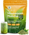 KIKI Green Mushroom Matcha Powder Super Blend 4 oz - Mushroom Coffee Alternative for Better Energy Focus Immunity - with Lion's Mane Chaga Reishi Cordyceps