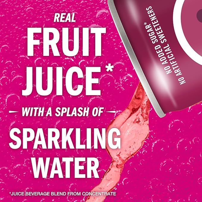 IZZE Sparkling Water Juice Beverage Blend Blackberry No Sugar Added 8.4 FL OZ 24 Cans
