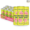 Wildwonder Sparkling Probiotic Drink Pink Pomelo Limeade Gluten Free Vegan Canned Soda with 5g of Prebiotic Fiber for Digestive &amp Immune Support Low Sugar Caffeine Free 12 FL OZ Cans 12 Pa