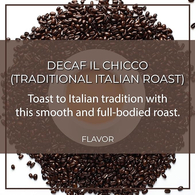 The Bean Organic Coffee Company Water Processed DECAF IL Chicco (Traditional Italian Roast) Dark Roast Ground Coffee 16-Ounce Bag Café Molido Tostado Orgánico descafeinado