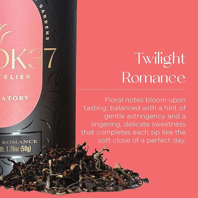 Brook37 Twilight Romance Eco Darjeeling Black Tea - Premium Loose Leaf 2nd Flush Tea with Floral Aroma &amp Sweet Honey Notes | Medium Caffeine | 50g Compostable Paper Tube | Elegant Gift for Tea Lov