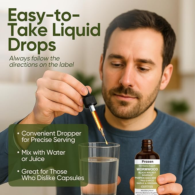 Wormwood Gut Cleanse &amp Detox Drops – Nuvian Black WalnutClove Soursop Pumpkin Seed PAU D’Arco Garlic &amp Oregano – Mixed Berry Digestive Support Energy &amp Nutrient Absorption 2 fl oz