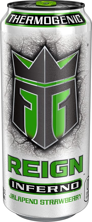 Reign Inferno Strawberry Jalapeno Thermogenic Fuel Fitness and Performance Drink 16 Ounce (Pack of 12)