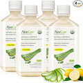 AloeCure USDA Organic Aloe Vera Juice Lemon Flavor - Made Within 12 Hours of Harvest - Natural Digestive Supplement for Balanced Stomach Acidity - Support Digestive and Immune Health 4 Btls x 16.7oz