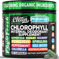 Clean Nutra Chlorophyll Capsules Supplement Internal Deodorant Peppermint Sea Moss Parsley Chlorella Spirulina Slippery Elm Ashwagandha PhytoFresh Greens Detox Pills