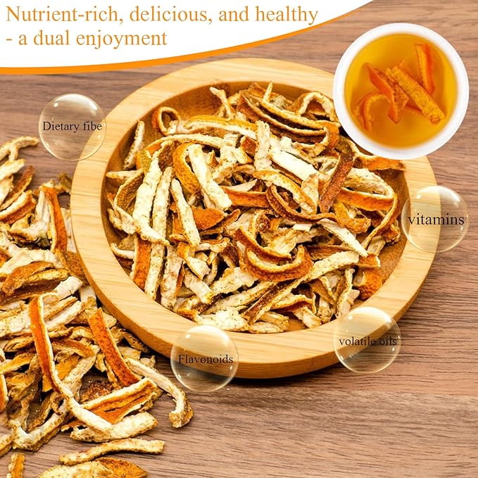 Lingyunxi Dried Orange Peel Tea Dried Tangerine Peel for Tea Aged Mandarin Peel Citrus Chen Pi Si for Cooking 橘皮 陈皮 橘皮丝 陳皮丝
