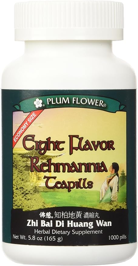 Eight Flavor Rehmannia Teapills -- Economy Size -- Plum Flower 1000 Pills