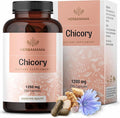 HERBAMAMA Chicory Root Fiber Capsules - 1200mg Chicory Root Powder for Gut Cleanse &amp Digestive Support - Vegan Non-GMO Inulin Prebiotic Fiber Supplement