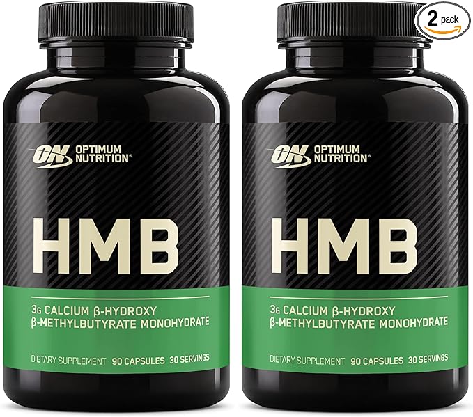 Optimum Nutrition HMB 1000 Caps 1g of Calcium beta-Hydroxy beta-methylbutyrate per Capsule 90 Capsules 30 Servings (Pack of 2)