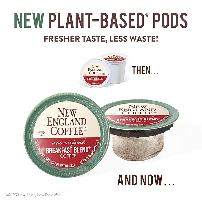 New England Coffee Breakfast Blend Medium Roast Single Serve Pods 12ct Box (Pack of 6)