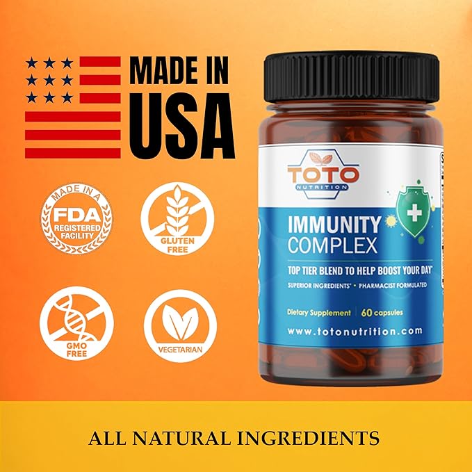 Immunity Support Booster with Vitamin C D Elderberry Echinacea Zinc Quercetin Curcumin Ginger B Vitamins Supplement Vegan Gluten Free No Gelatin