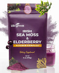 KIKI Green Sea Moss Powder with Elderberry - Vegan Superfood Multivitamin Blend - for Immune Boost and Support - Add to Smoothies Juice 6 oz
