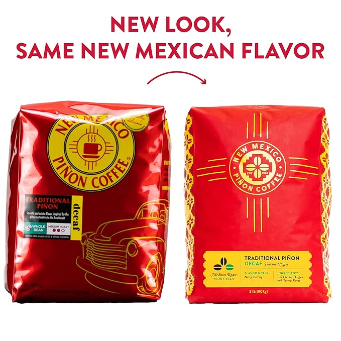 New Mexico Piñon Coffee Naturally Flavored Coffee (Traditional Piñon Whole Bean Decaf 2 pound)