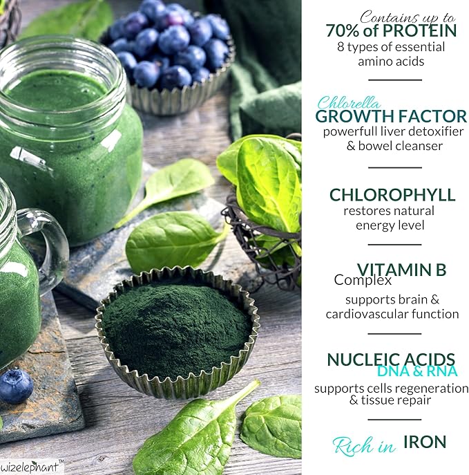Organic Spirulina Chlorella Tablets - 50 Servings - 2-in-1 Superfood Algae Supplement for Natural Immune Support Detox and Energy Boost. Broken Cell Wall. Organic Chlorophyll. Espirulina