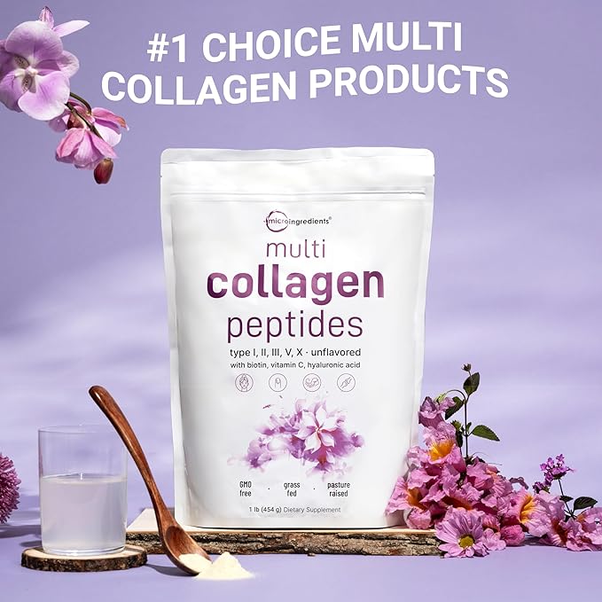 Micro Ingredients 8-in-1 Multi Collagen Powder &amp Oil of Oregano with Black Seed Oil Drops | Bundle | Hydrolyzed Peptides + Biotin Hyaluronic Acid &amp Vitamin C | Ultra High Thymoquinone + Carv