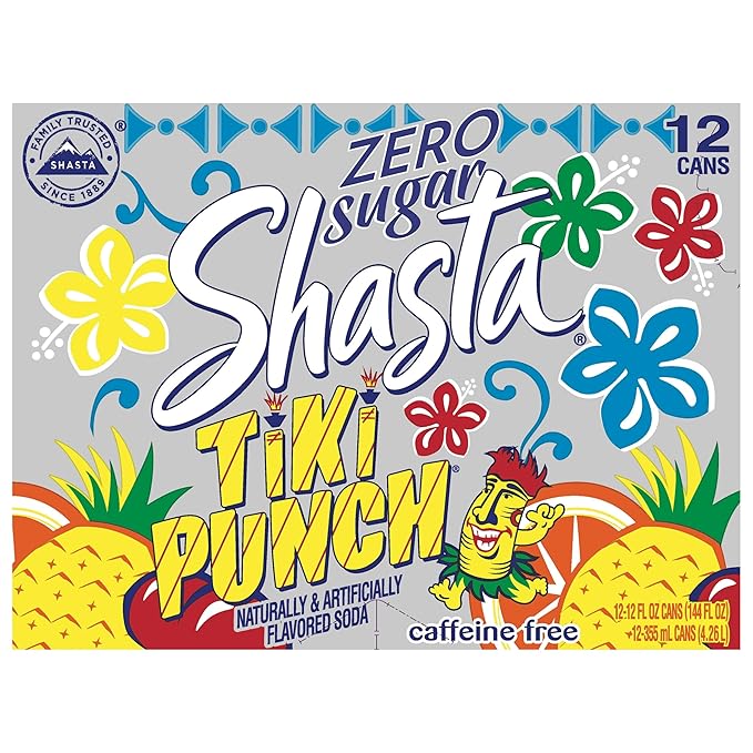 Shasta Zero Soda Tiki Punch 12 Ounce