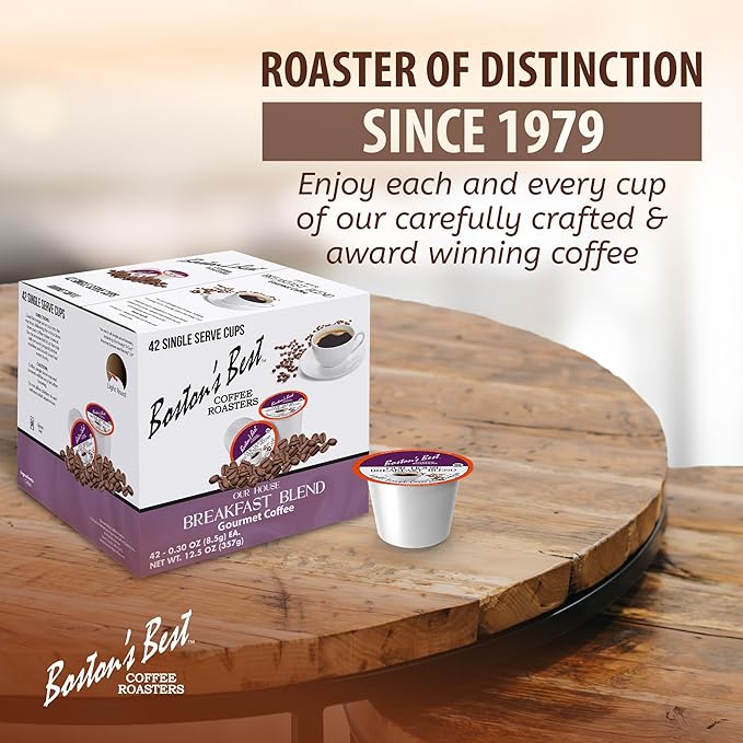 Boston’s Best - Smooth Light-Roast Breakfast Blend Delicious Gourmet Coffee Compatible with Keurig Coffee Maker 1 Count (42 Single Serve Cups)