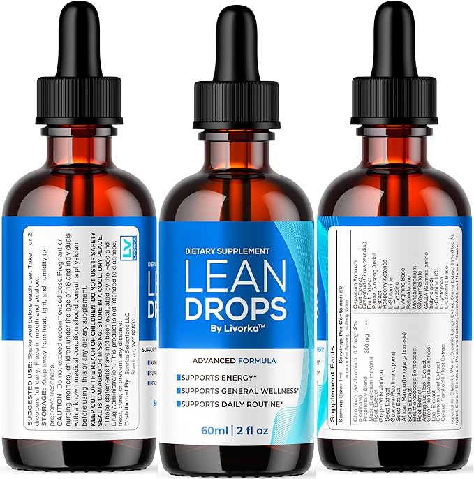(5 Pack) Lean Drops – LeanDrops Liquid Formula Original Lean Drops Supplement All Natural Premium Advanced Formula Leandrops Support for Overall Wellness and Support Health 5 Bottles for 5 Months