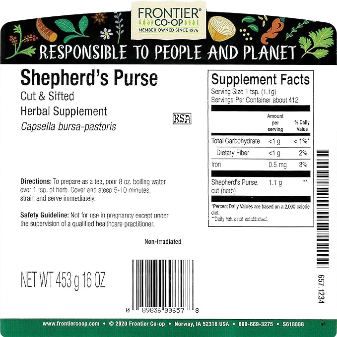 Frontier Co-op Cut and Sifted Shepherd's Purse Herb 1lb