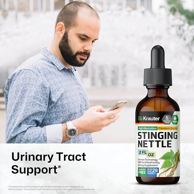 BIO KRAUTER® Stinging Nettle for Seasonal Support - Stinging Nettle Root Tincture (Urtica Dioica) 680 mg for Urinary Tract Support &amp Daily Wellness - 2 Fl.Oz. 28 Days of Supply Sugar &amp Alcoh