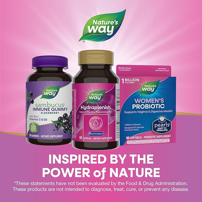 Nature’s Way Hydraplenish Unique BioCell Collagen with Hyaluronic Acid MSM Supports Healthy Hair Skin and Nails* 60 Collagen Supplements Capsules (Packaging May Vary)