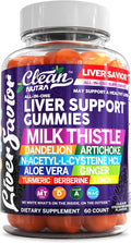 Clean Nutra Liver Cleanse Detox &amp Repair Gummies | Milk Thistle Gummy Liver Support Vitamins | Dandelion Artichoke Aloe Vera Ginger Berberine Lemon N-Acetyl-L-Cysteine Turmeric Supplement H