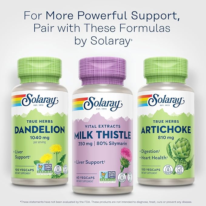 SOLARAY Milk Thistle Seed Extract 350 mg Guaranteed to Contain 80% Silymarin Traditional Liver Support Vegan &amp Lab Verified for Quality 60 Day Money-Back Guarantee 60 Servings 60 VegCaps